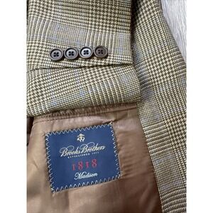 Brooks Brothers 1818 Madison Houndstooth Sport Coat Mens 43 L Long Windowpane